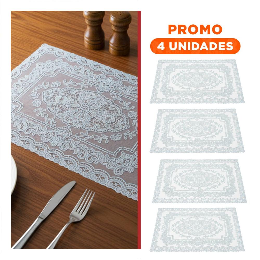 Pack4 Mantel Moderno Plateado con Detalle Floral y Ramas para Mesa de Fiesta