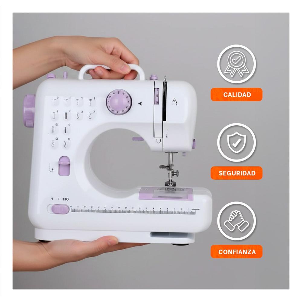 Maquina de Coser para Arreglos en Casa con Formato Chico y Color Blanco Portatil