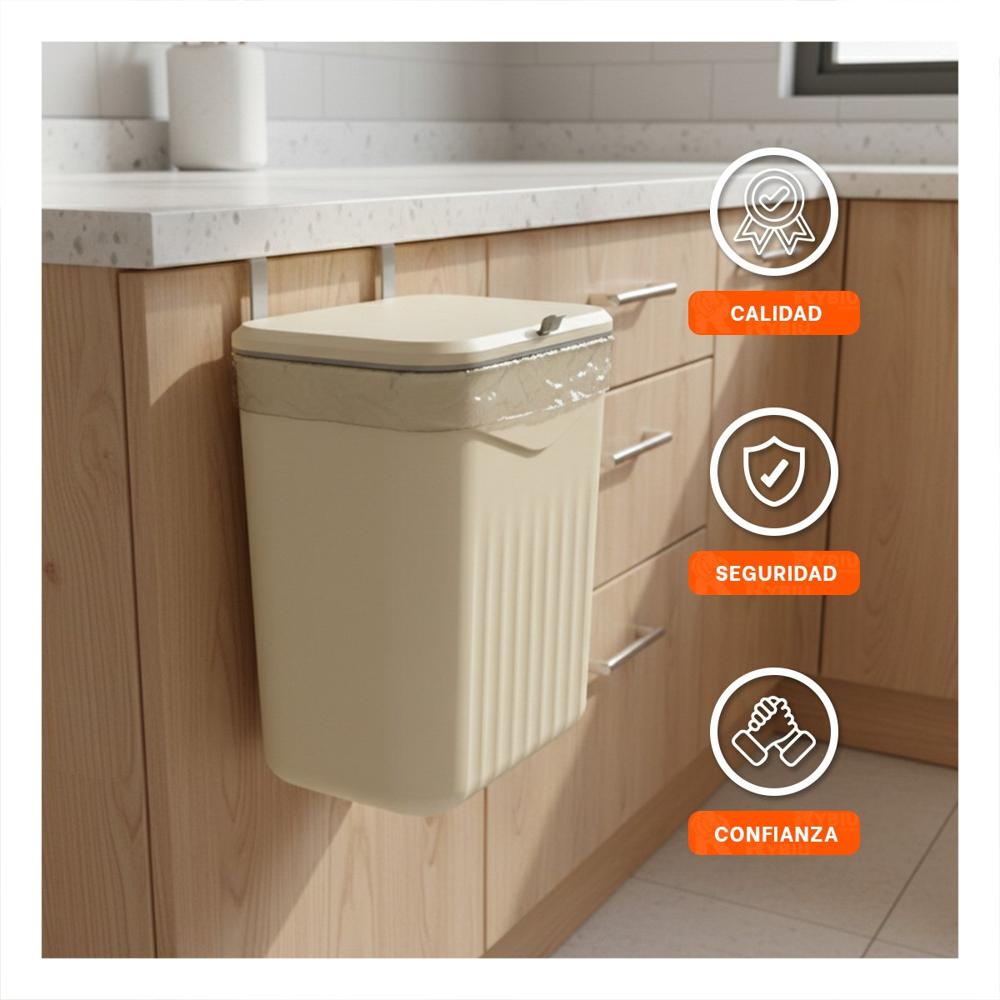 Tacho de Basura Colgante Beige para Cocina y Hogar Limpio y Practico