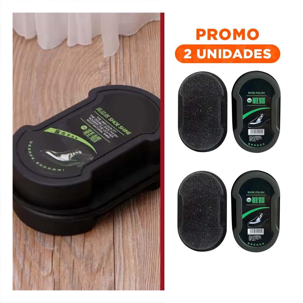 Pack2 Pulidor Profesional Negro 6.5x10.5cm Protege y Mantiene Zapatos Y Regalo Sticker