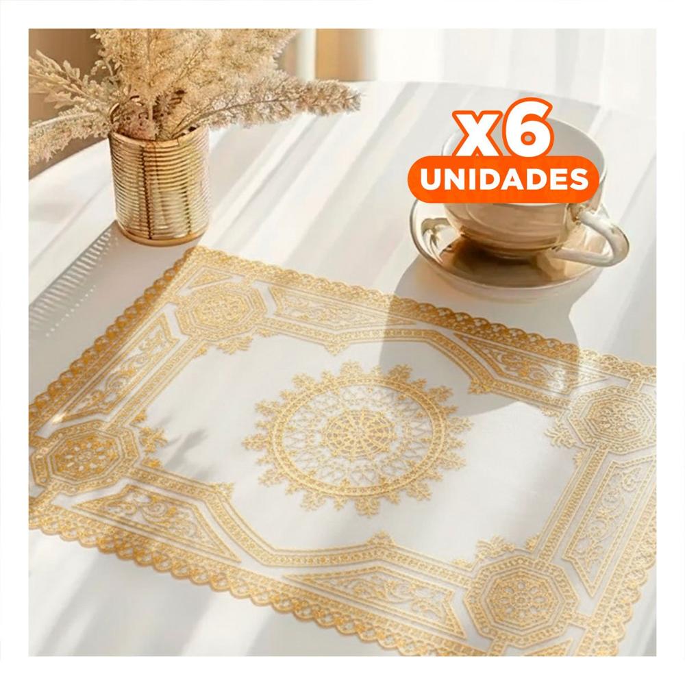 Pack6 Protector Elegante Dorado con Motivo Mandala para Decoración Festiva YPapel Regalo