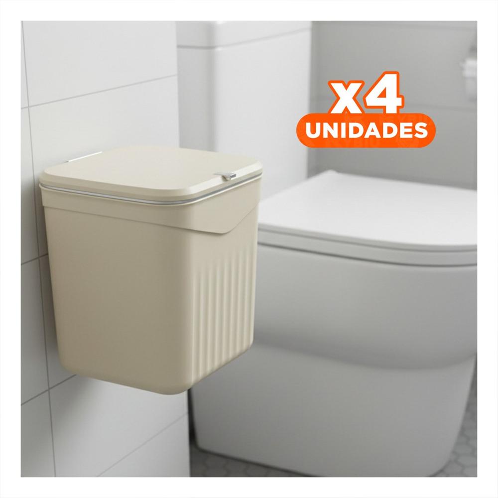 Pack4 Recipiente Organizador Beige Colgante Elegante y Util para Casa YRegalo Sticker