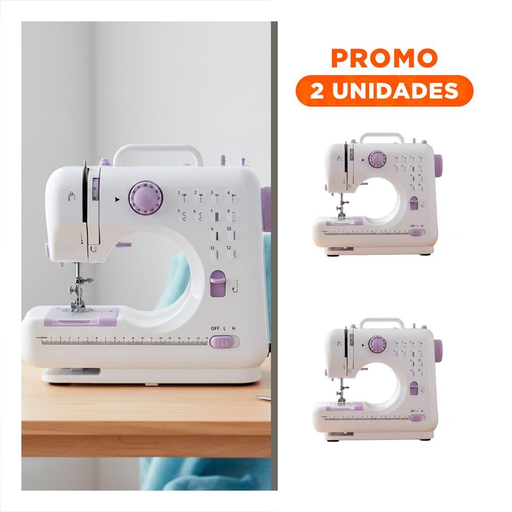 Pack2 Cosedora orientada a Reparacion Textil Casera en Version Blanca Compacta Y Regalo Sticker