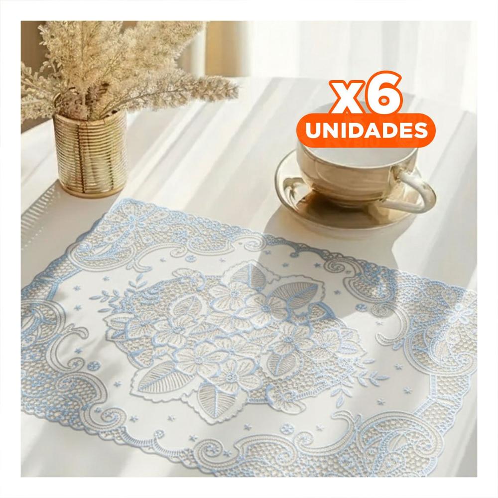 Pack6 Protector Decorativo Plateado con Diseño de Flores para Celebracion