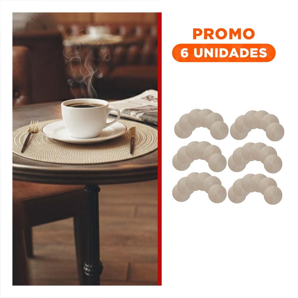 Pack6 Base Circular para Mesa Familiar en Dorado Mini Ojitas Y Regalo Sticker