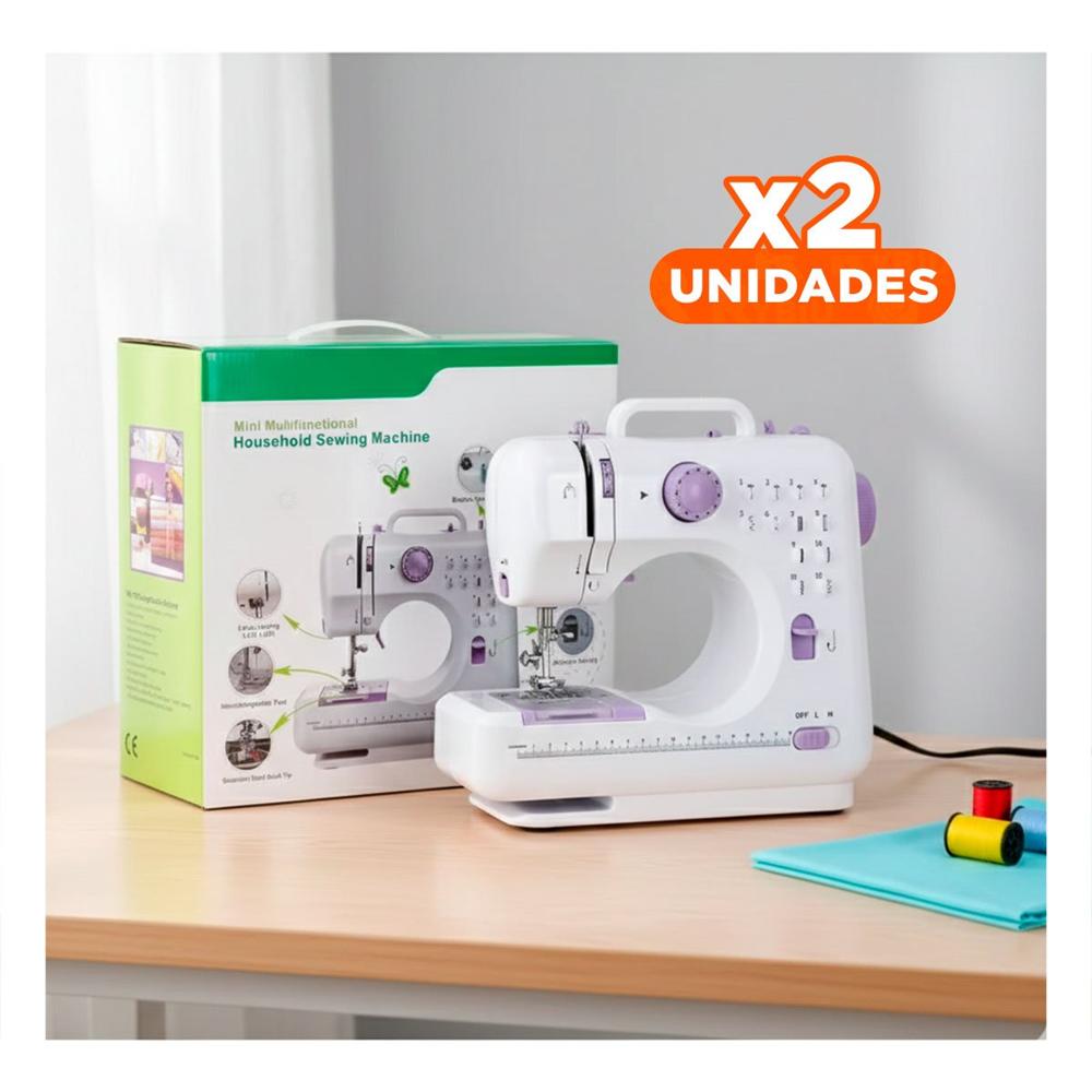 Pack2 Cosedora para Tareas de Costura Ligera en Casa con Color Blanco Chico Y Papel Regalo