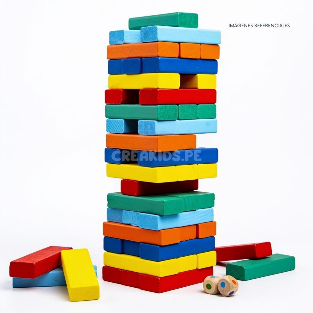 Juego de Mesa Jenga 54 Piezas Bloques de Equilibrio de Madera