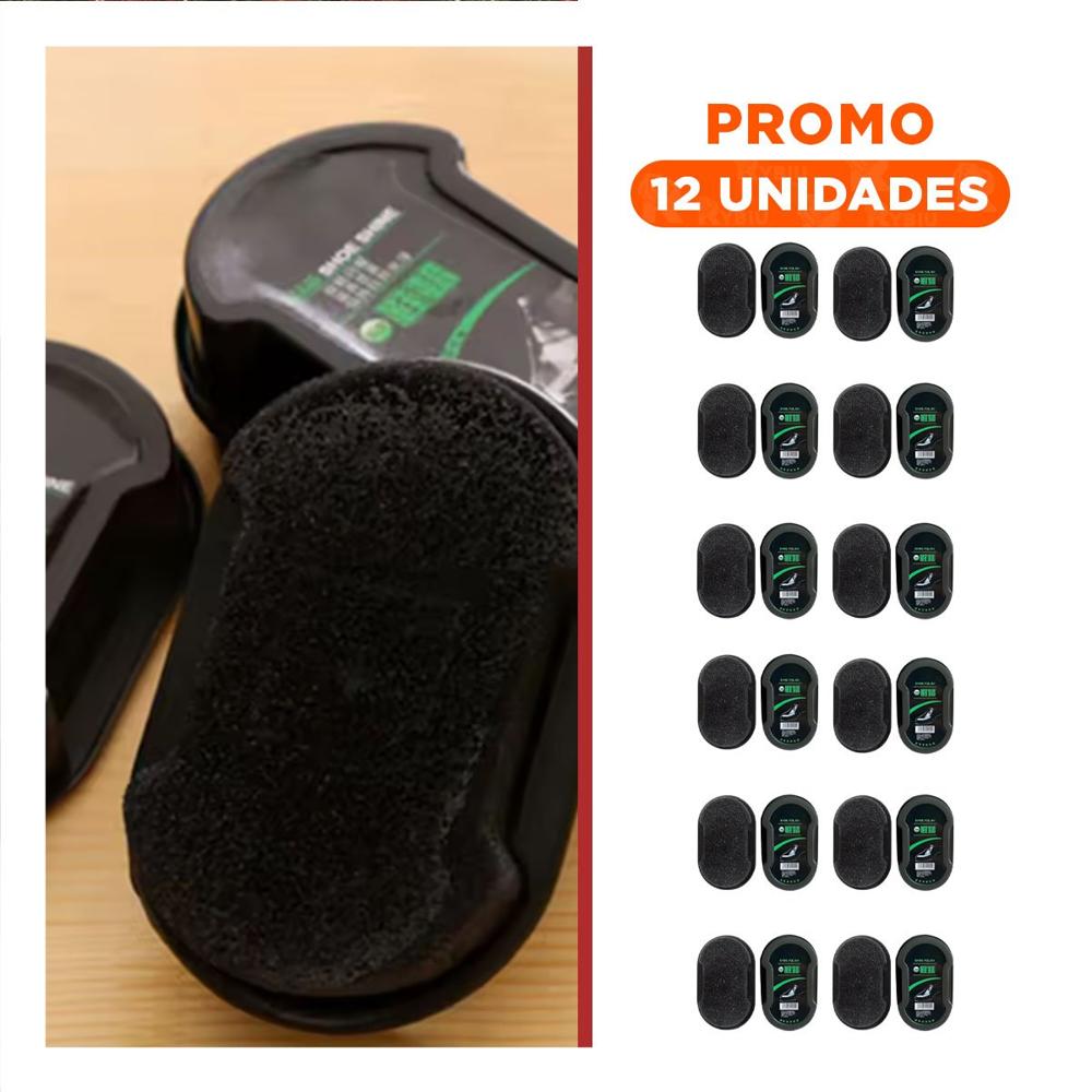 Pack12 Cera de Cuidado Negro 6.5x10.5cm para Zapatos Suaves y Brillantes