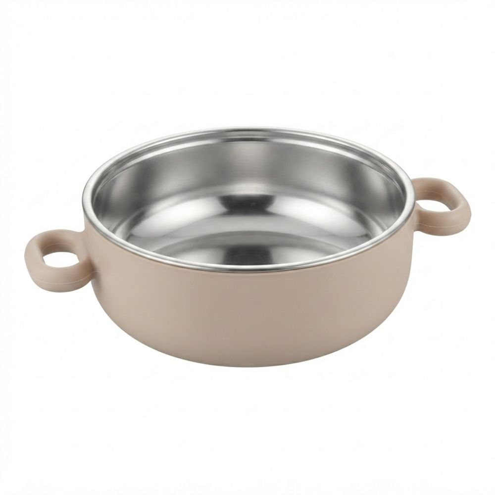 Bowl de Acero con Funda de Silicona Marron 13.5 cm