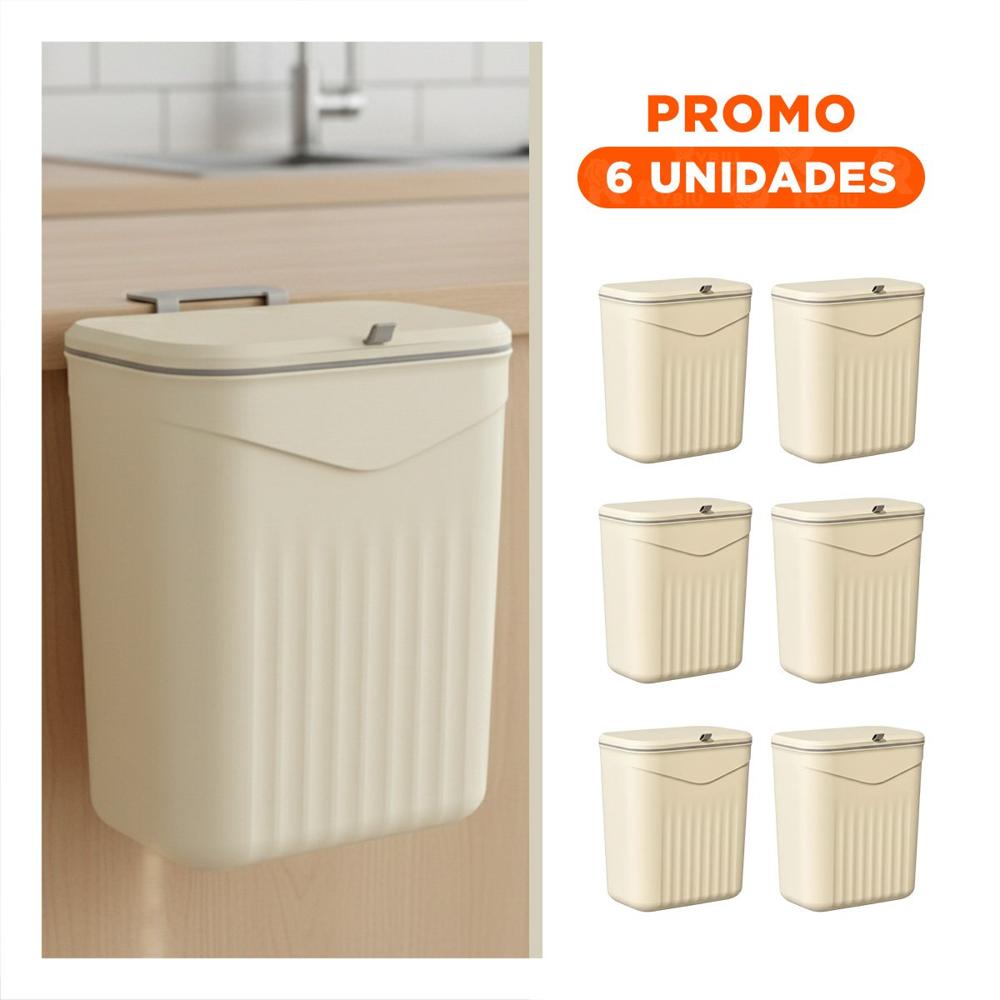 Pack6 Recipiente Beige Moderno y Practico para Casa YRegalo Sticker