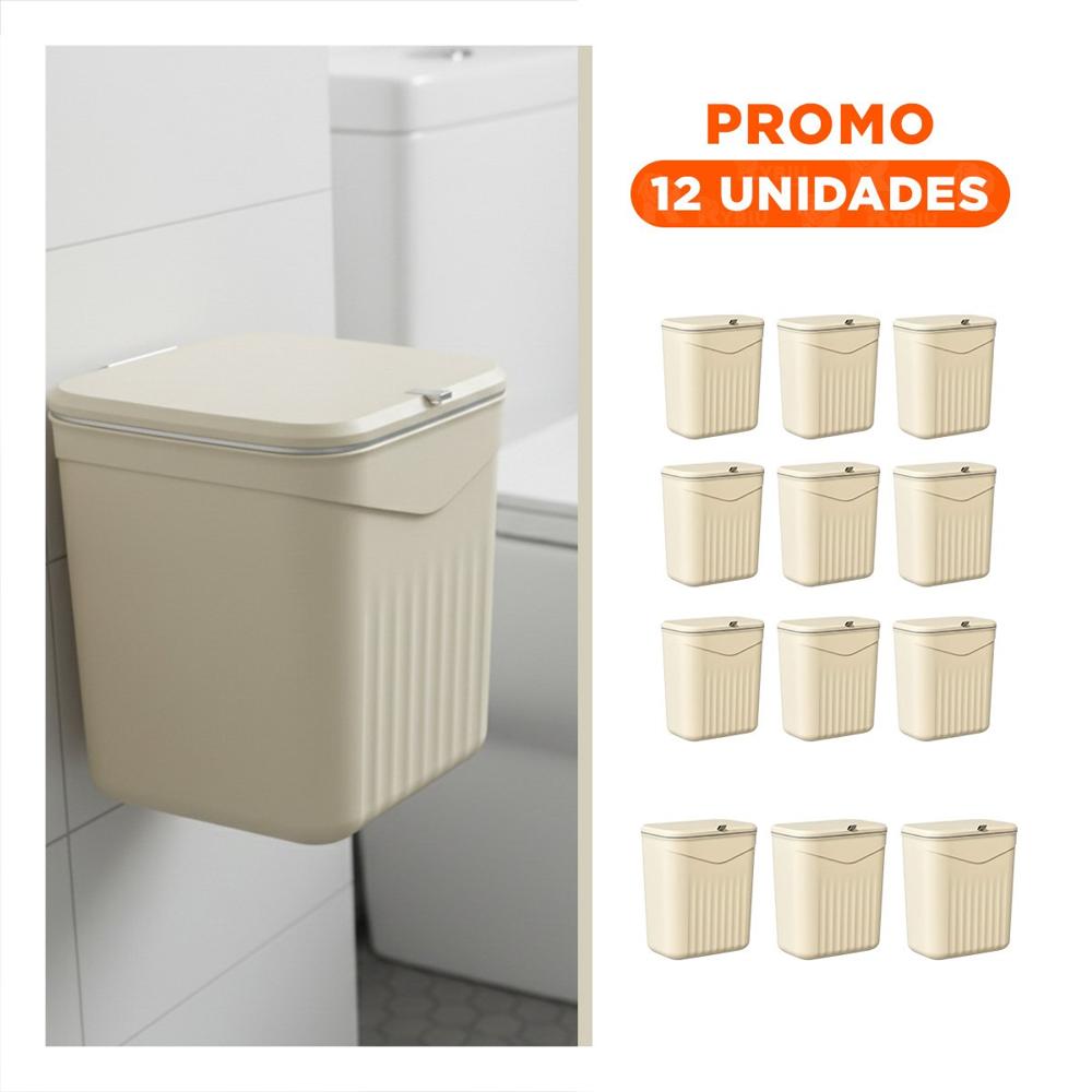 Pack12 Recipiente Organizador Beige Colgante Resistente y Facil de Limpiar