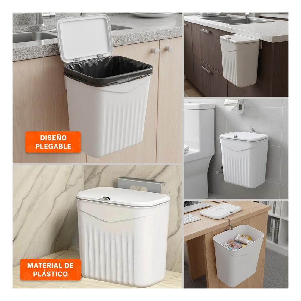 Tacho Colgante Blanco de Basura Elegante y Facil de Mantener Y Ligas Regalo