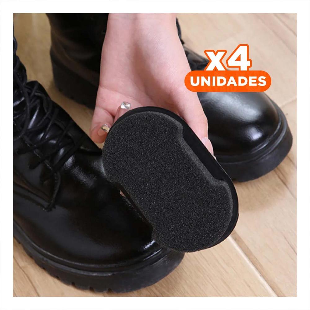 Pack4 Pulidor de Brillo Negro 6.5x10.5cm Mantiene Calzado Suave y Protegido Y Papel Regalo