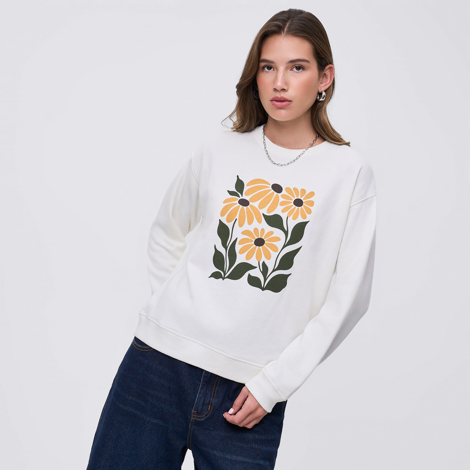 Polera Mujer Brow I Hypnotic Blanco S