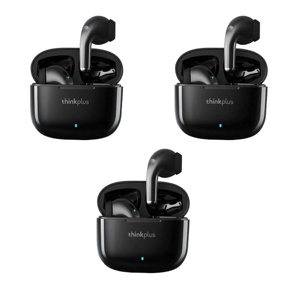 Pack x 3 Audífonos Inalámbricos Bluetooth Lenovo LP40 PRO 30 Horas Negro