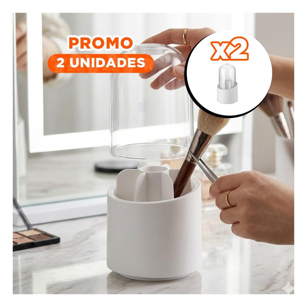 Pack2 Organizador Blanco Giratorio para Maquillaje y Accesorios de Belleza