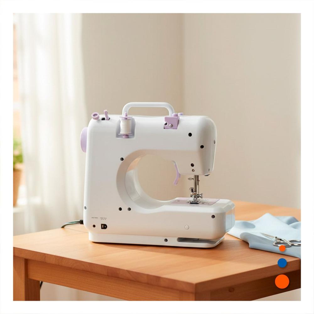 Maquina de Coser para Trabajo Ligero Domestico en Version Chica Color Blanco Y notas