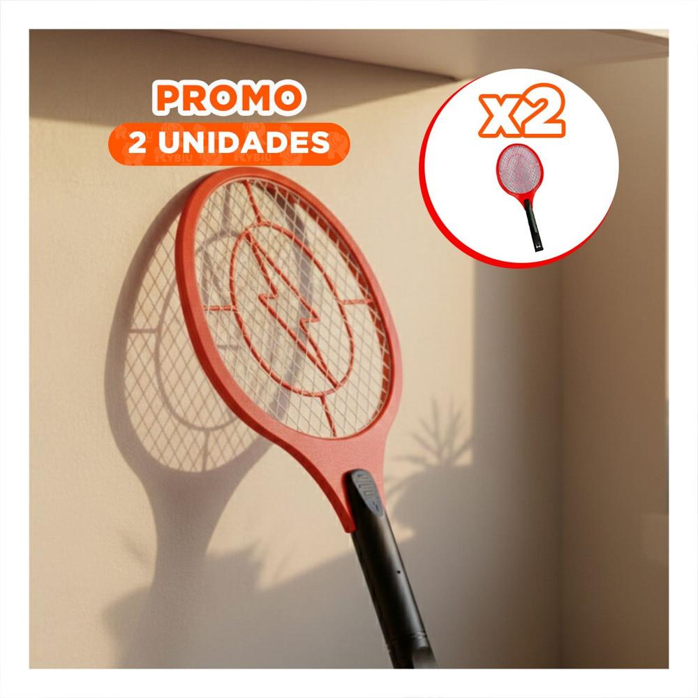 Pack2 Paleta Mosquitera Rojo Mango Negro para Hogar y Eliminacion de Mosquitos Y Papel Regalo