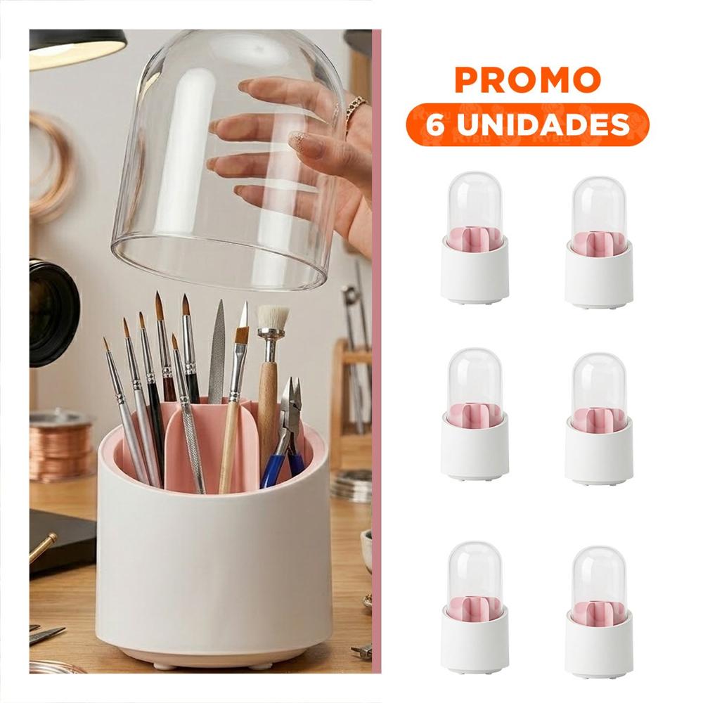 Pack6 Soporte Giratorio Rosado para Organizar Cosmeticos de Belleza Y Regalo Sticker