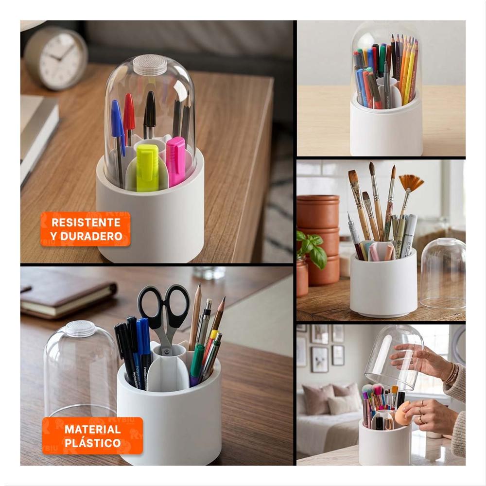 Soporte Giratorio Blanco Organizador de Maquillaje y Accesorios de Belleza Y Ligas Regalo