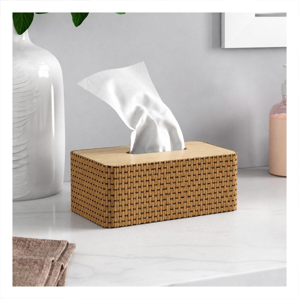 Servilletero de Mesa Bambu Cuadritos Mostaza 21x13x8 cm YSticky