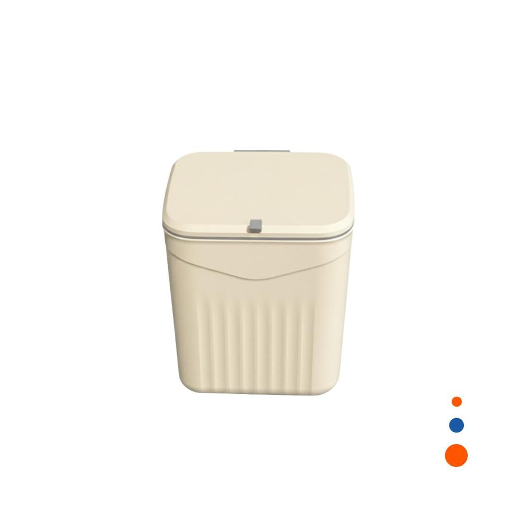 Tacho de Basura Colgante Beige Compacto y Resistente para la Cocina Y Regalo Sticker
