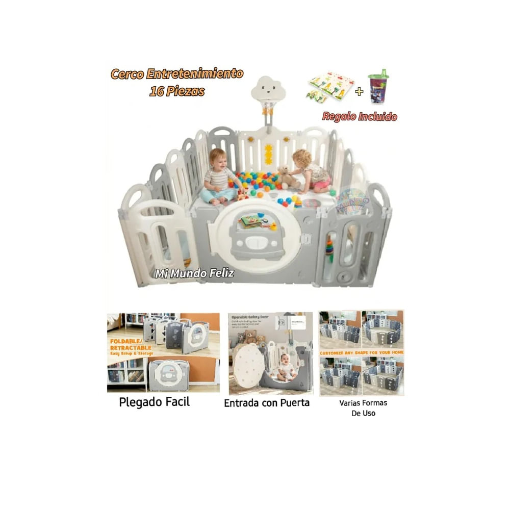 Corral Corralito para Bebe Niños Bebe 2026 Car Gray