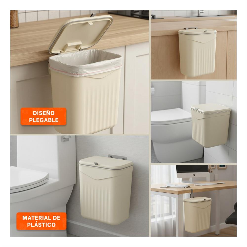 Tacho Colgante Beige de Basura Elegante y Facil de Mantener YLigas Regalo