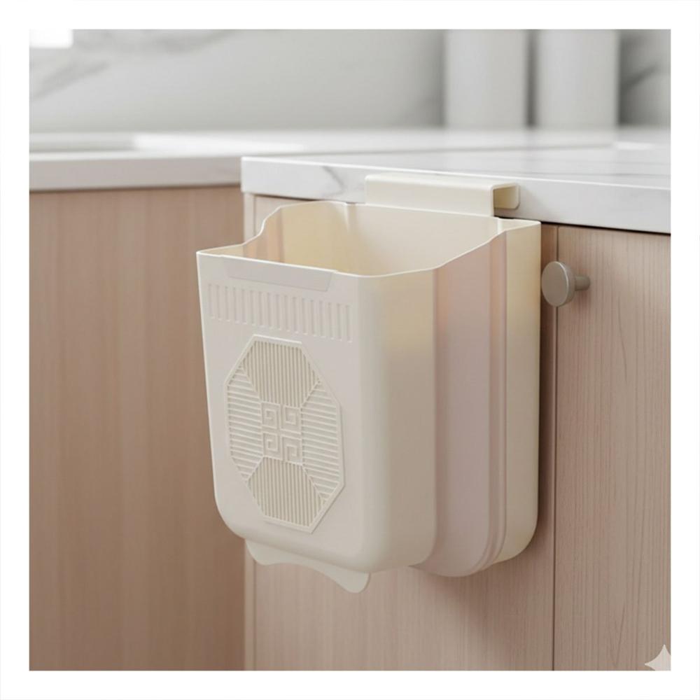 Deposito Plegable para Puerta 22x21x12cm Crema y Plomo para Cocina Y Notas