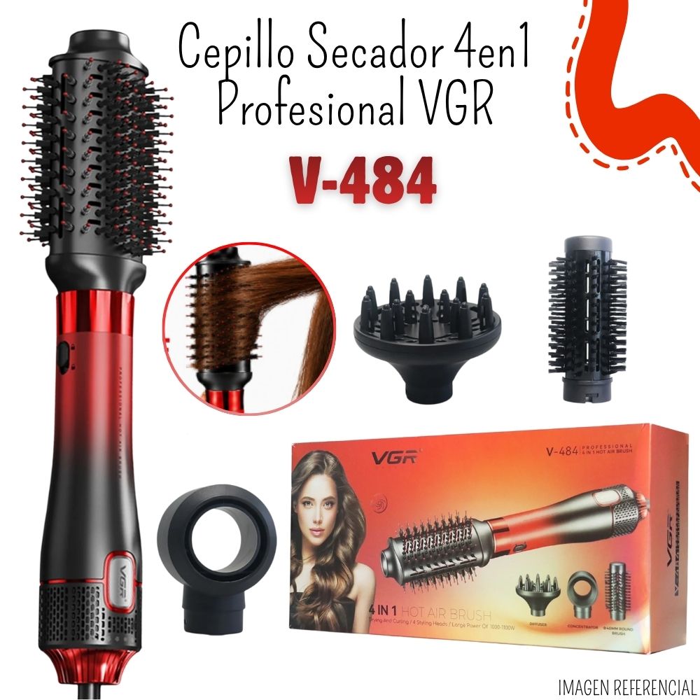 Cepillo Secador 4 en 1 VGR ROJO - V-484R