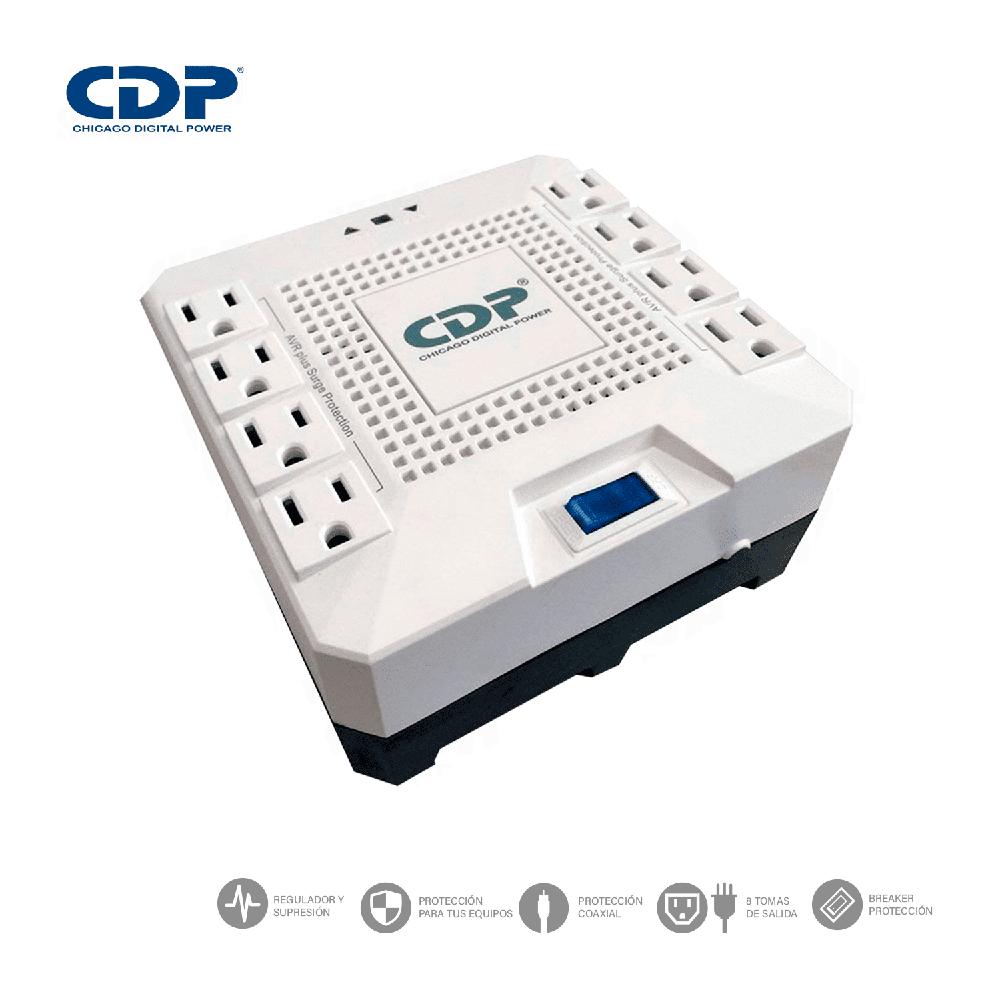 Estabilizador Voltaje CDP R-AVR1808I 1800VA 1000W 8 Tomas Protección Negro