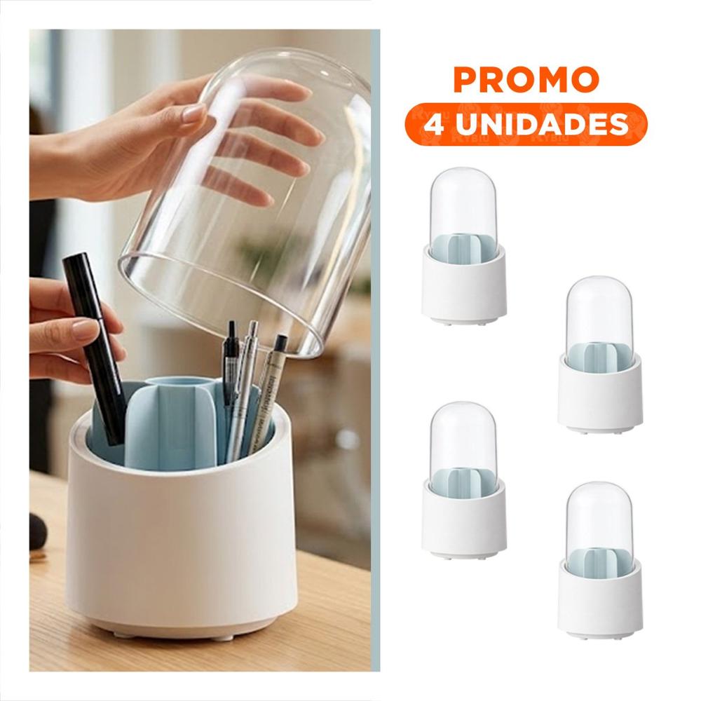 Pack4 Soporte Celeste Giratorio para Maquillaje y Accesorios