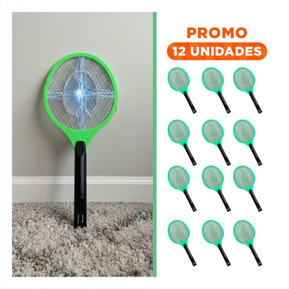 Pack12 Dispositivo Mosquitera Verde con Mango Negro para Hogar y Uso en Interiores