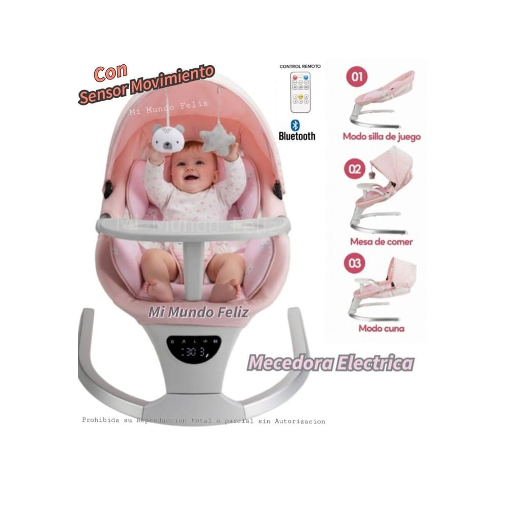 Mecedora para Bebe Musical Automatica Infantil ROSADO