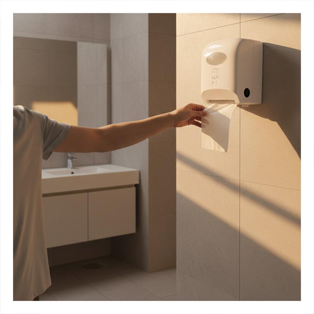 Dispensador de Papel Toalla en Rollo Horizontal Blanco para Cocina