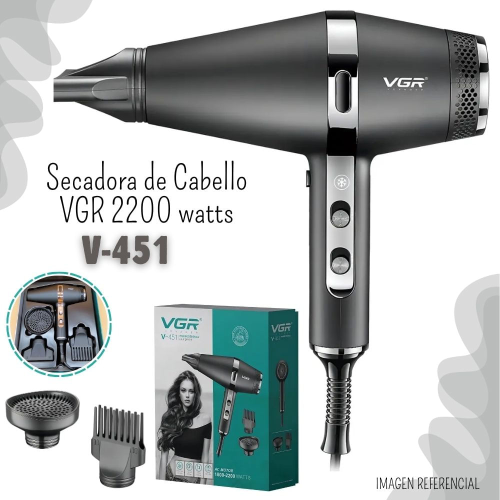 Secadora de Cabello VGR 2200 watts - V-451