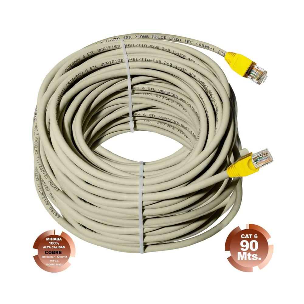 Cable de Red UTP Cat 6 Gris Cobre 90 Metros SATRA