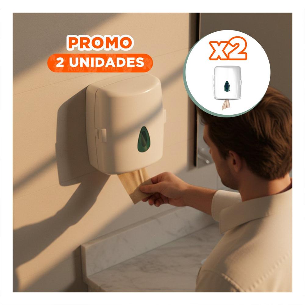 Pack2 Dispensador Blanco Papel Toalla Rollo Vertical para Cocina y Hogar