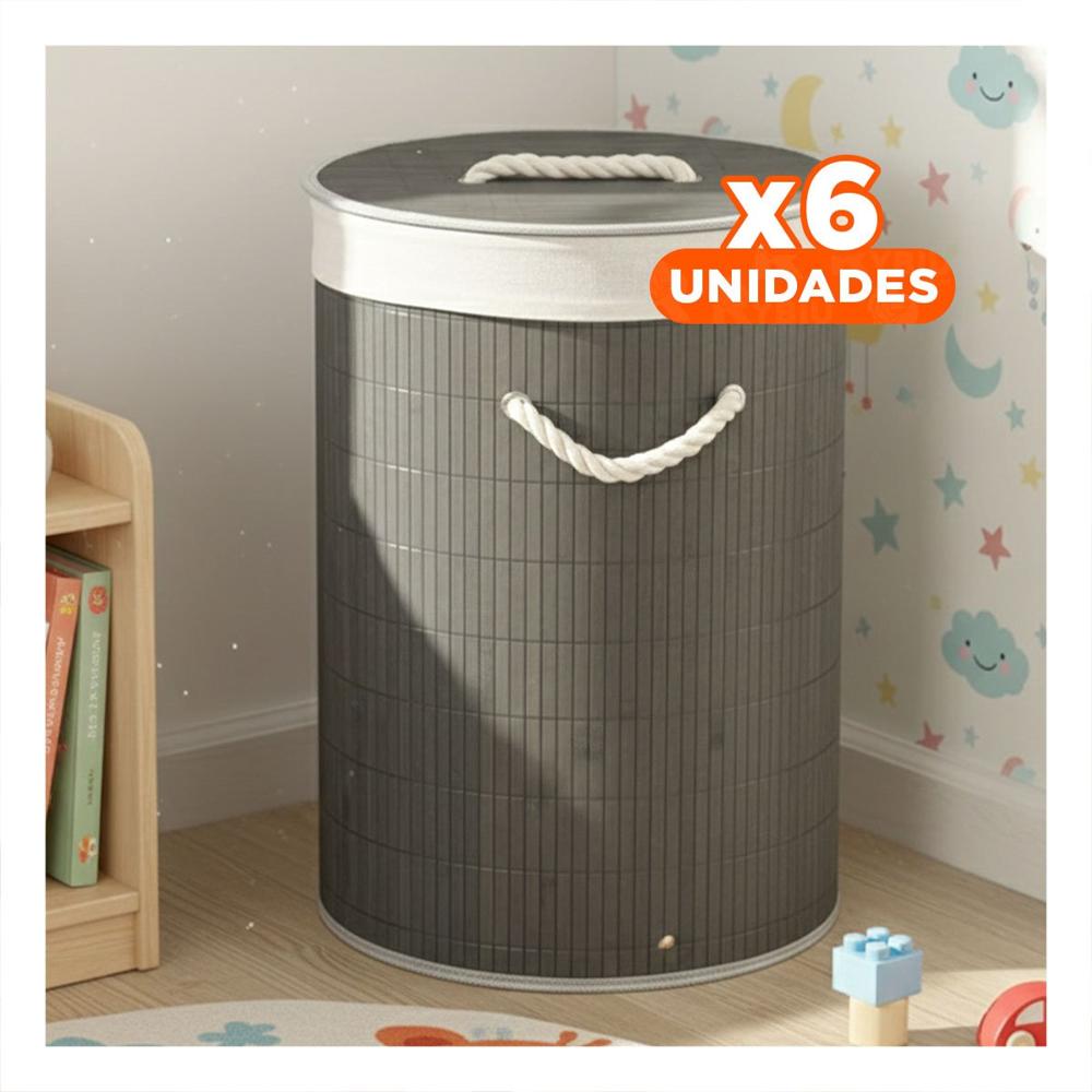 Pack6 Soporte Plegable Circular con tapa para Almacenamiento Ligero