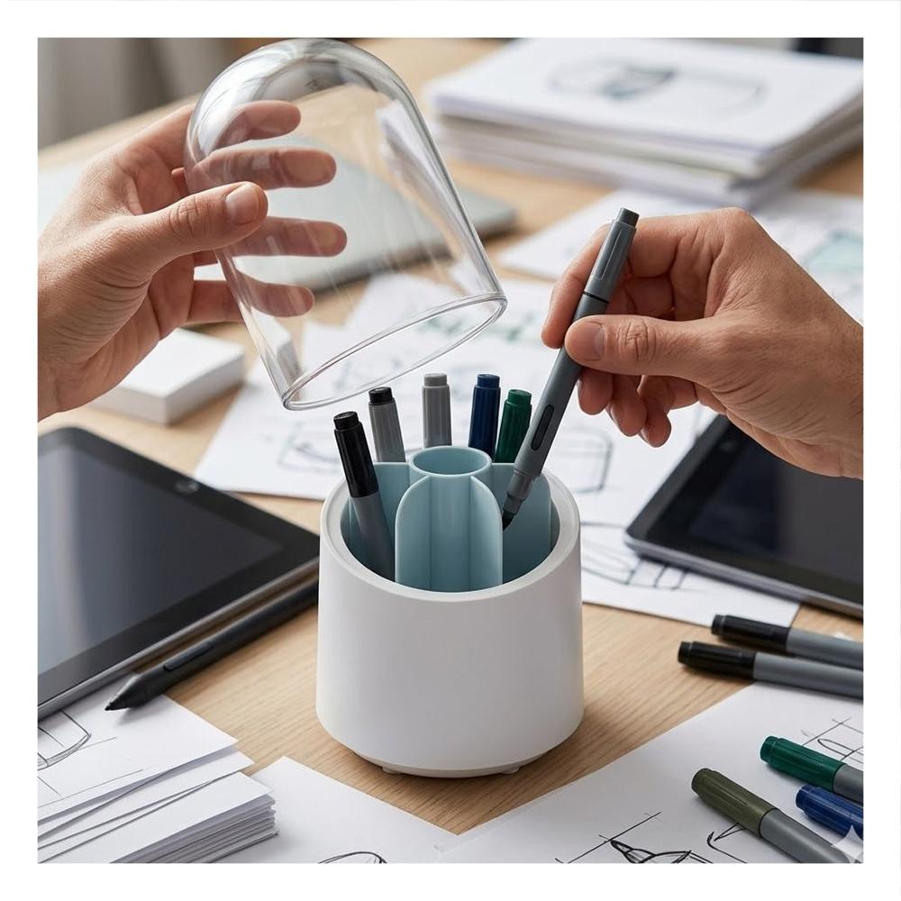 Porta Cosmeticos Giratorio Celeste Organizador de Maquillaje y Skincare Diario Y Papel Regalo