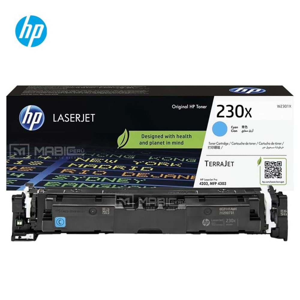 TONER HP 230X CIAN W2301X L.J. 4203, MFP 4303 ORIGINAL