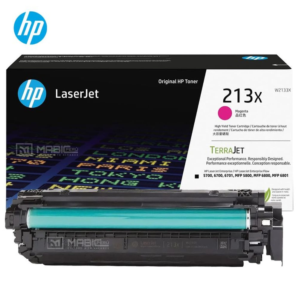 TONER HP 213X MAGENTA W2133X L.J. 5700, 5800, 6700, 6800 ORIGINAL