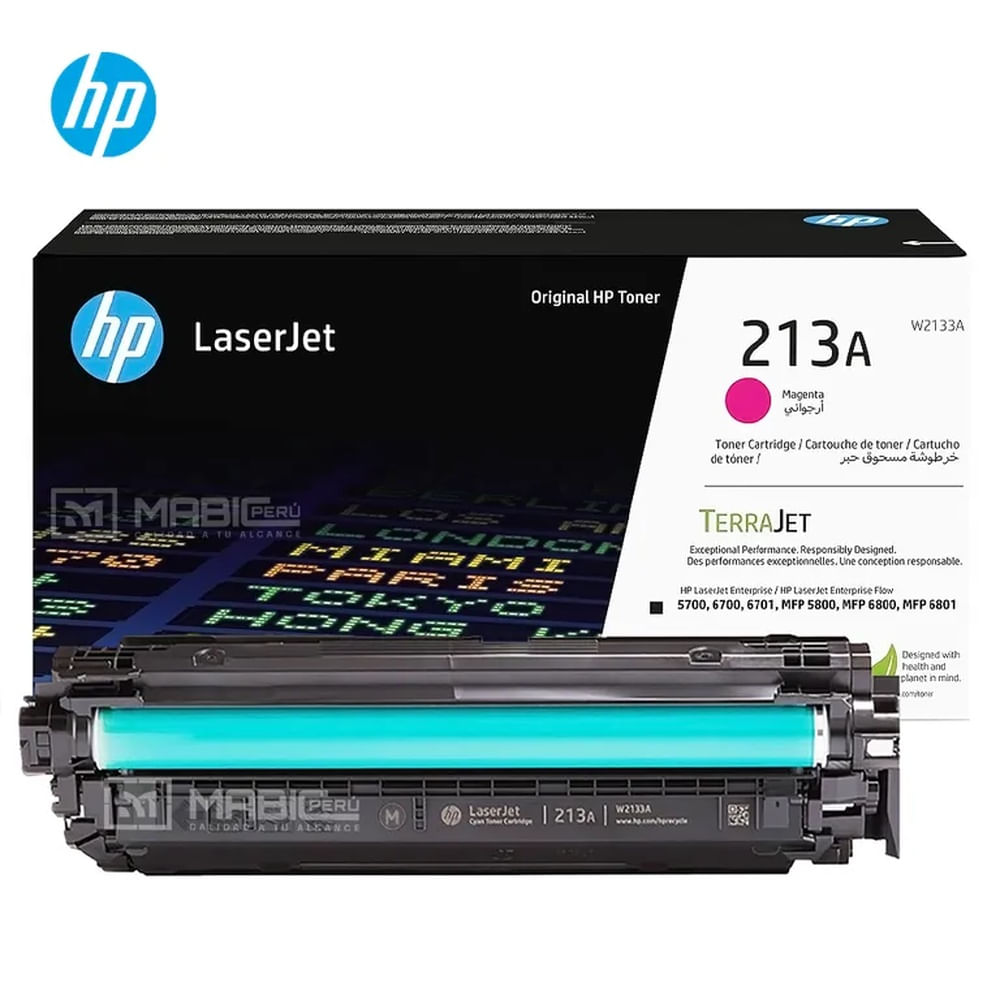 TONER HP 213A MAGENTA W2133A L.J. 5700, 5800, 6700, 6800 ORIGINAL