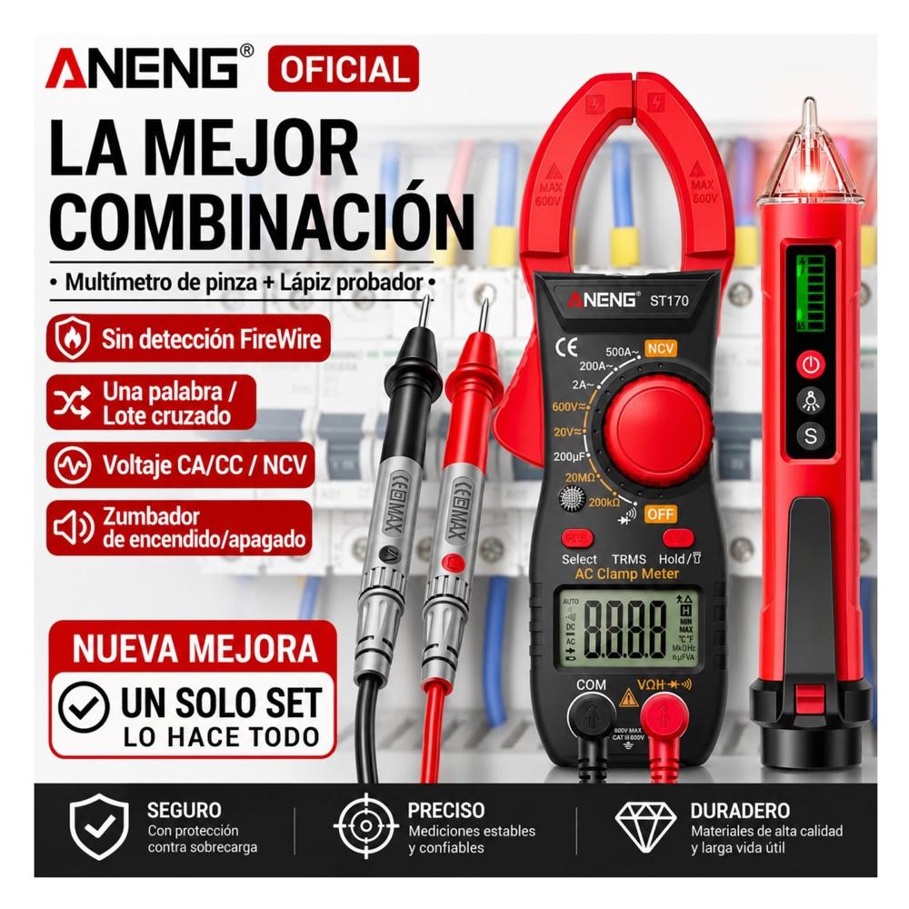 MULTIMETRO ANENG ST170 Y DETECTOR DE VOLTAJE
