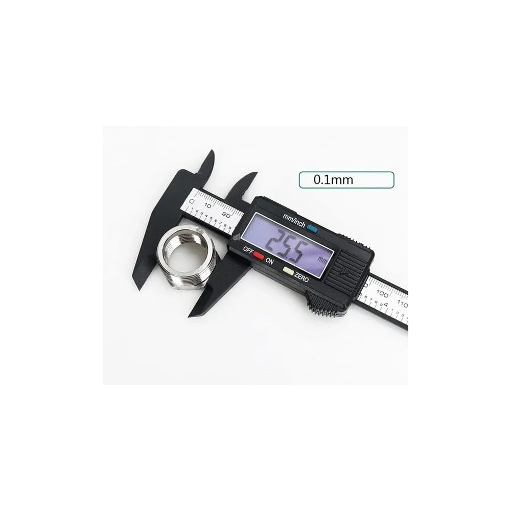 Calibrador vernier pie de rey digital Fibra de Carbono 150 mm Negro