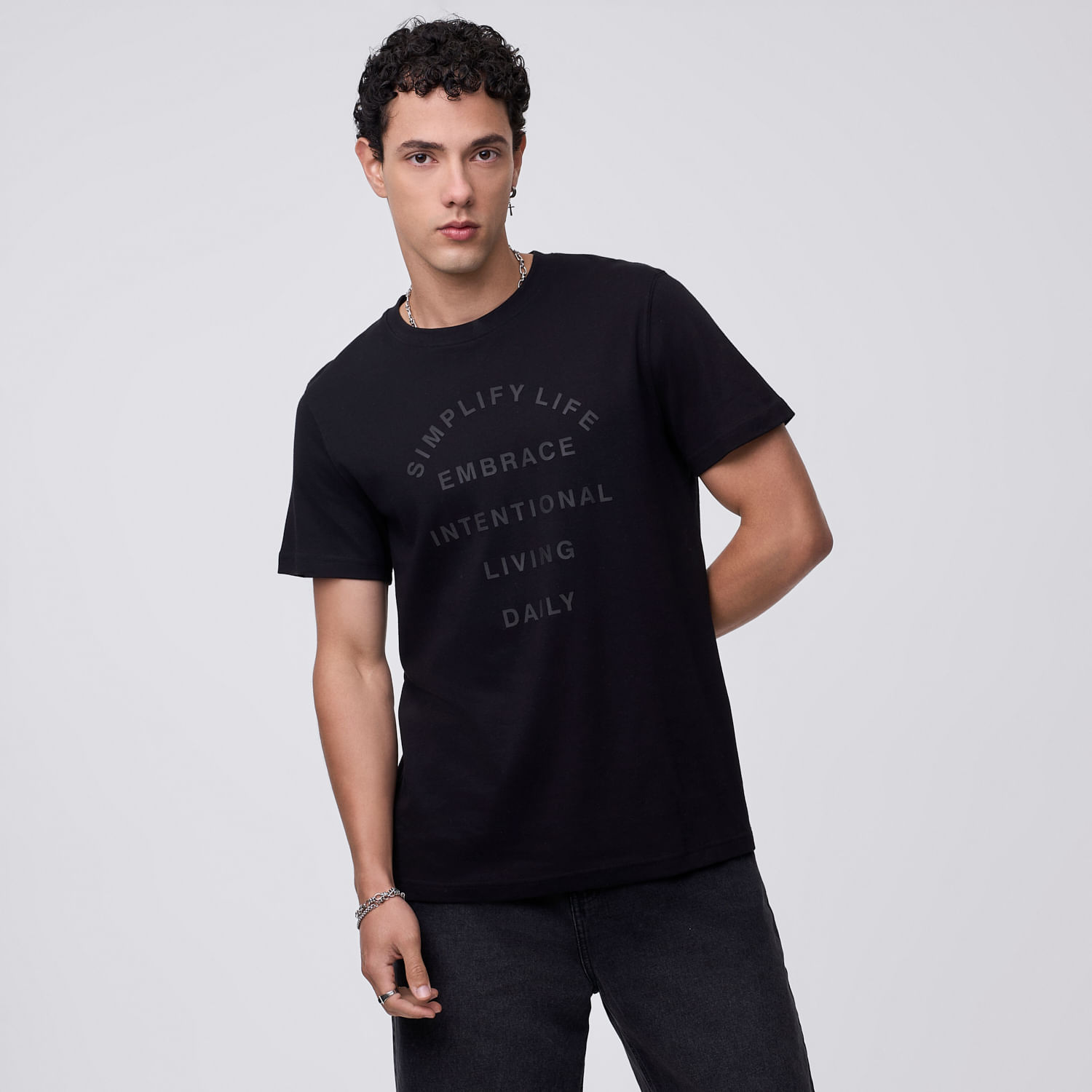 Polo Manga Corta Hombre High Text Hypnotic Negro Talla M