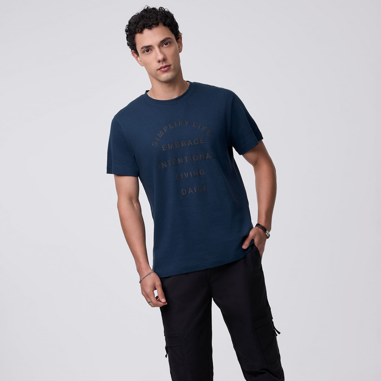 Polo Manga Corta Hombre High Text Hypnotic Acero Talla L