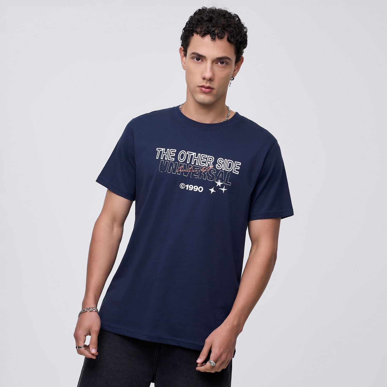 Polo Manga Corta Hombre Frase Print Hypnotic Azul Talla M