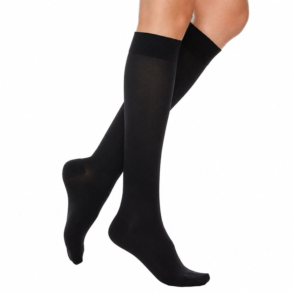 Media de Compresión Graduada Relaxsan Cotton 920 Rodilla 22-27 mmHg - Negro - Talla M