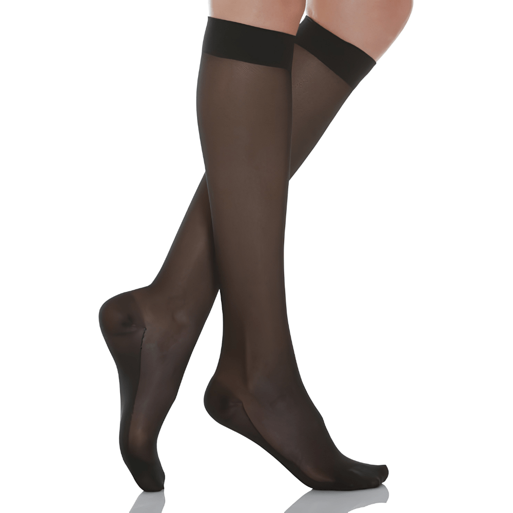Media de Compresión Graduada Relaxsan Basic 750 Rodilla 12 - 17 mmHg Negro - Talla XL